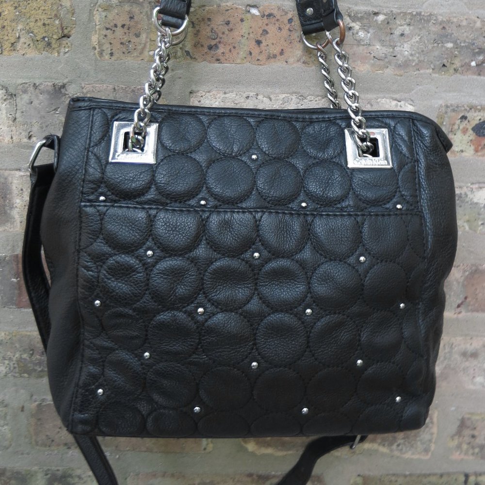Calvin Klein Black Leather Shoulder/Carry Purse